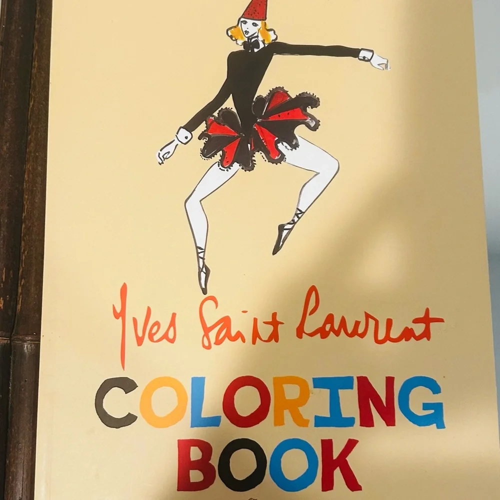 Yves Saint Laurent Cream and Red Art Drawing Illustration - Picture 1 of 6